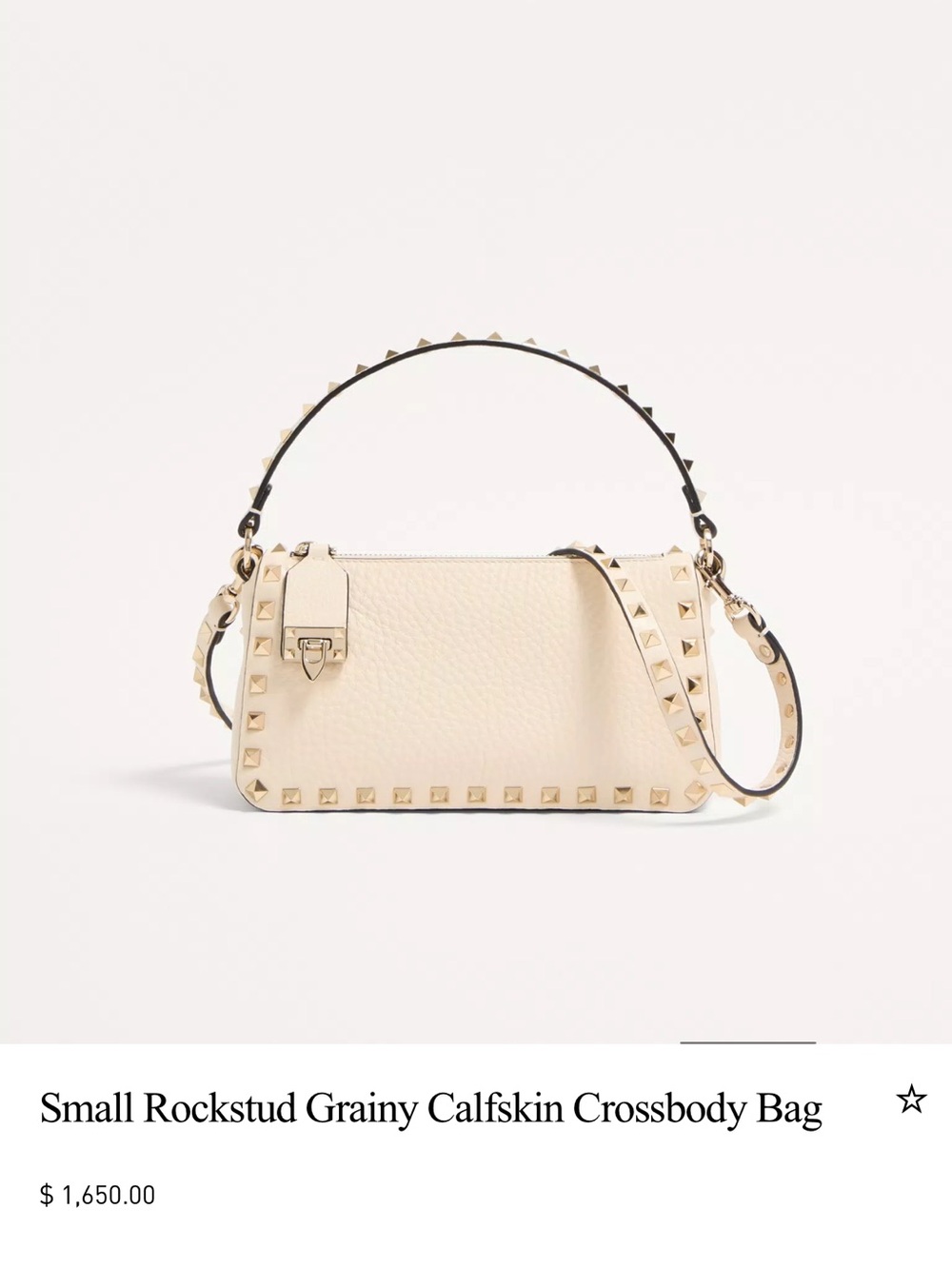 Valentino Small Rockstud Grainy Calfskin Crossbody Bag - BRAND NEW & Never used.